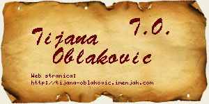 Tijana Oblaković vizit kartica
